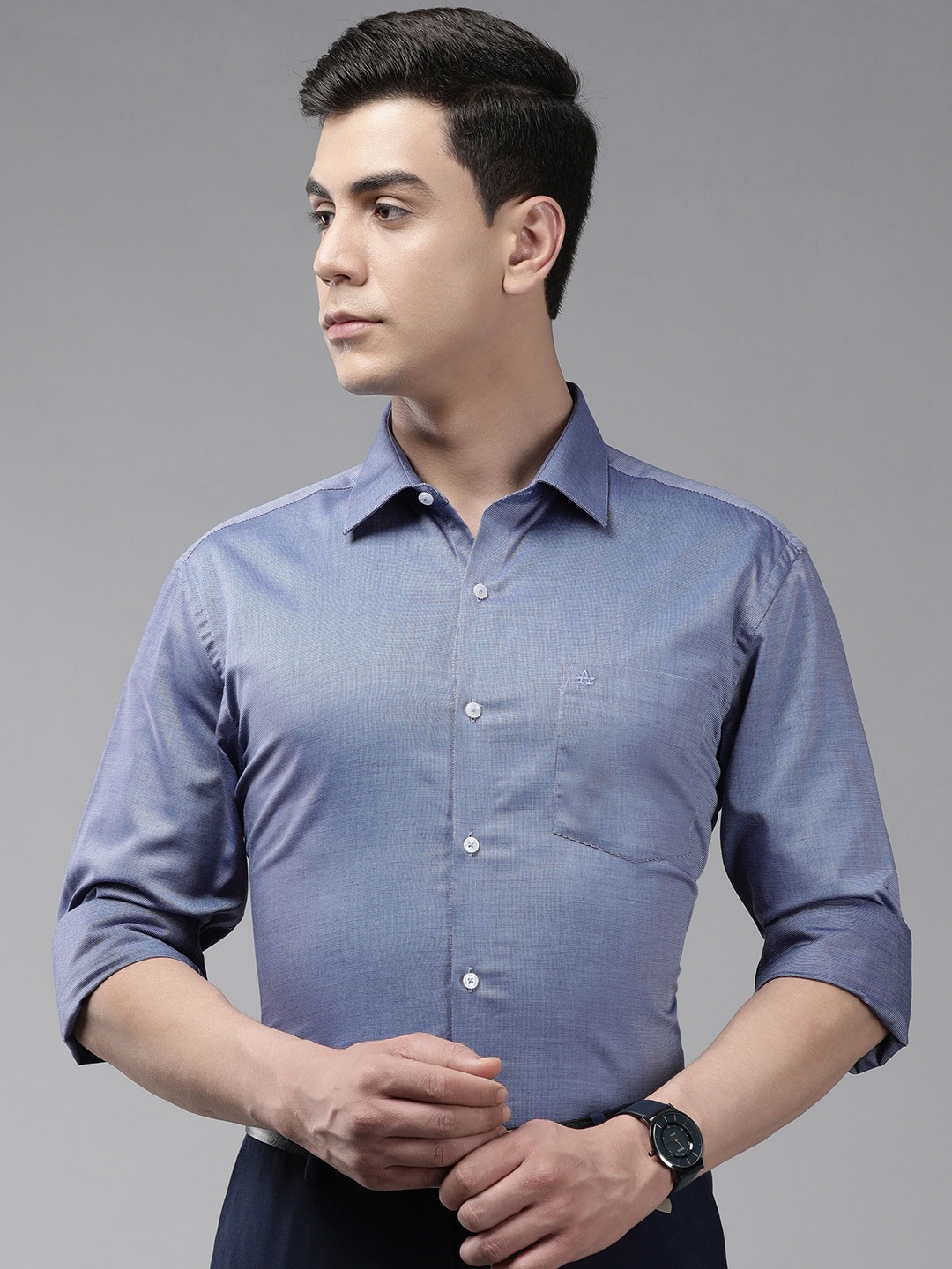 

Arrow Men Blue & White Original Slim Fit CheckedPure Cotton Formal Shirt