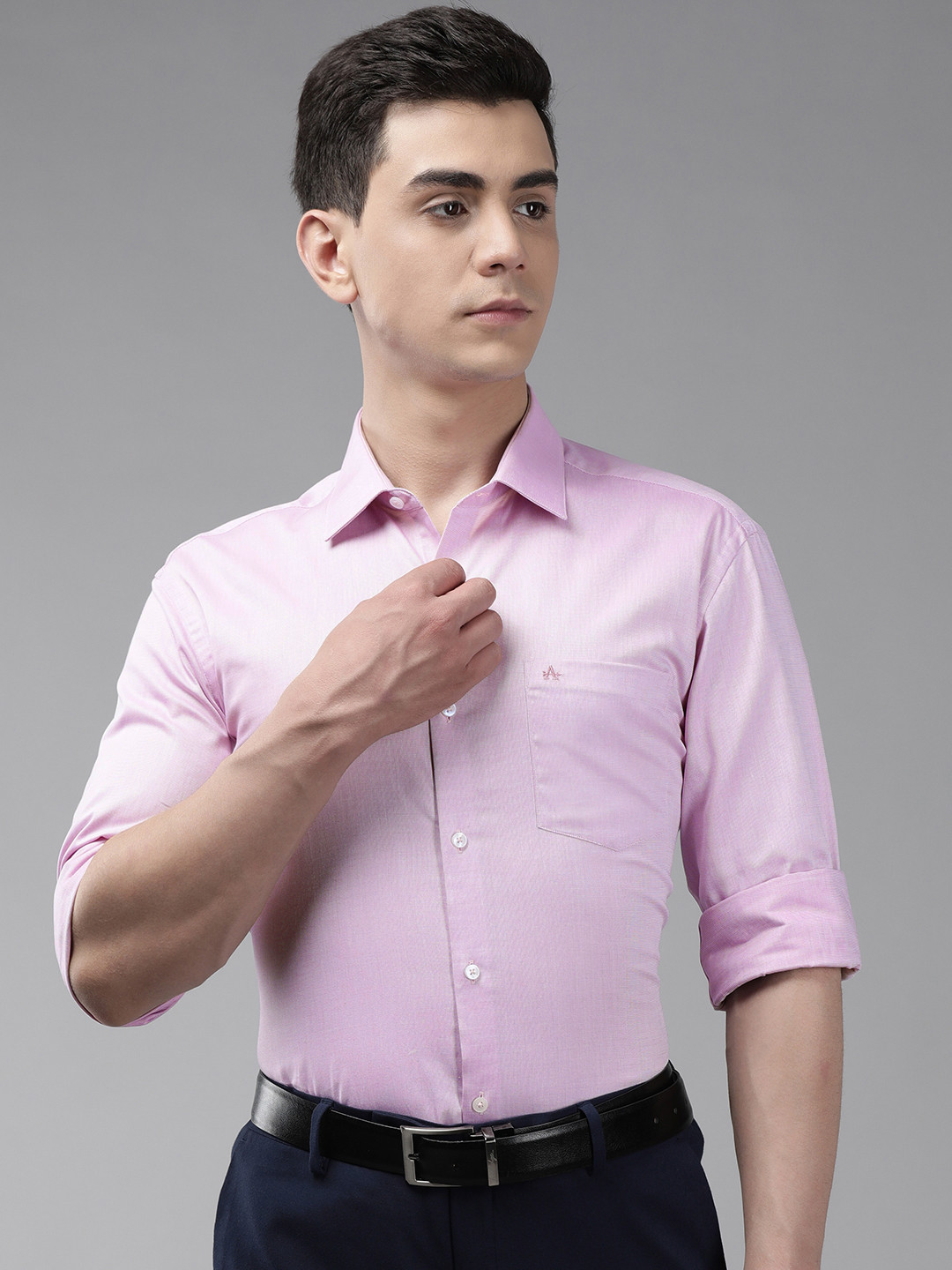 

Arrow Men Pink Textured Original Slim Fit Pure Cotton Formal Shirt
