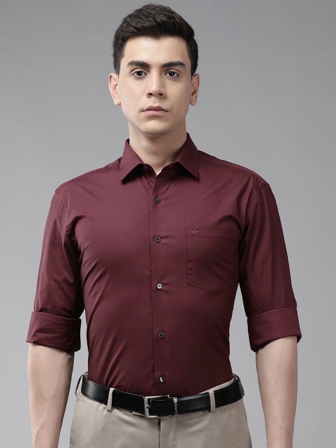 

Arrow Men Brown Solid Slim Fit Pure Cotton Formal Shirt