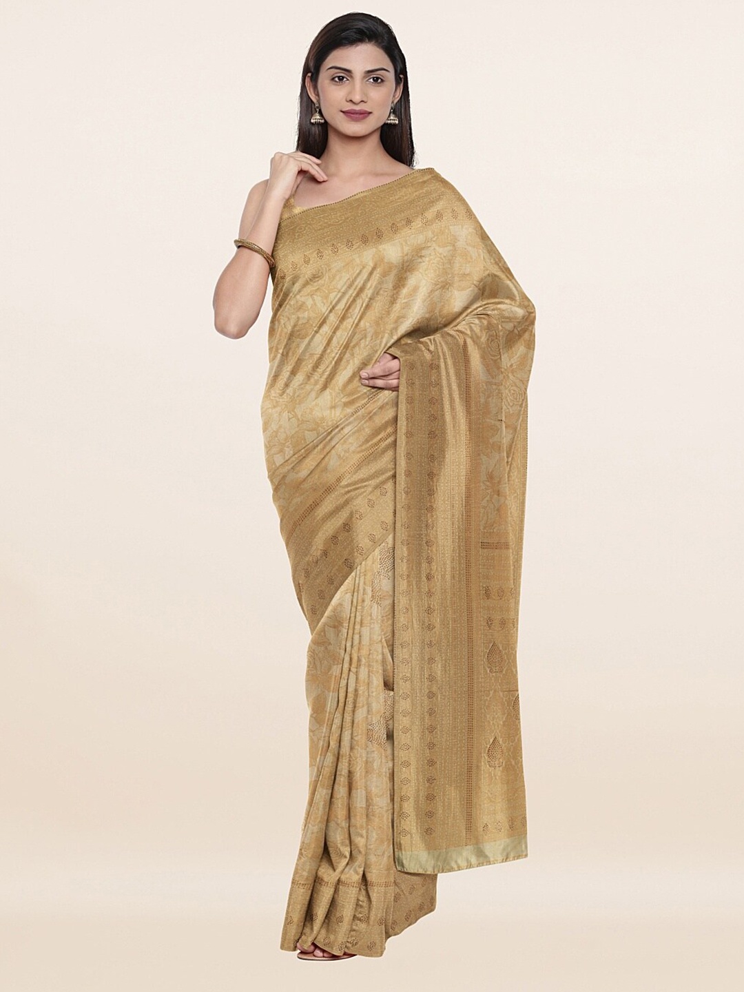 

Pothys Cream-Coloured Woven Design Zari Saree