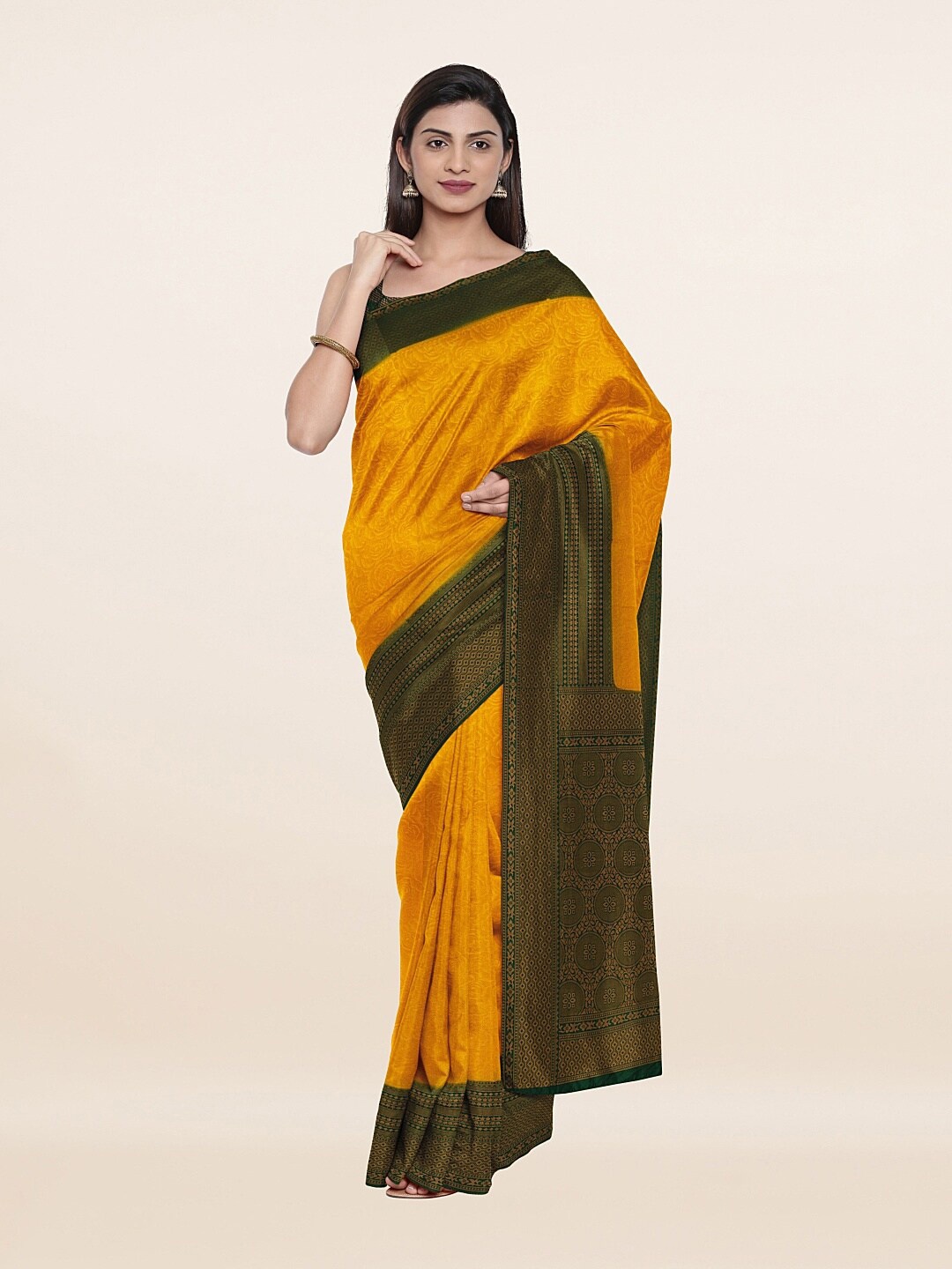 

Pothys Yellow & Green Art Silk Saree