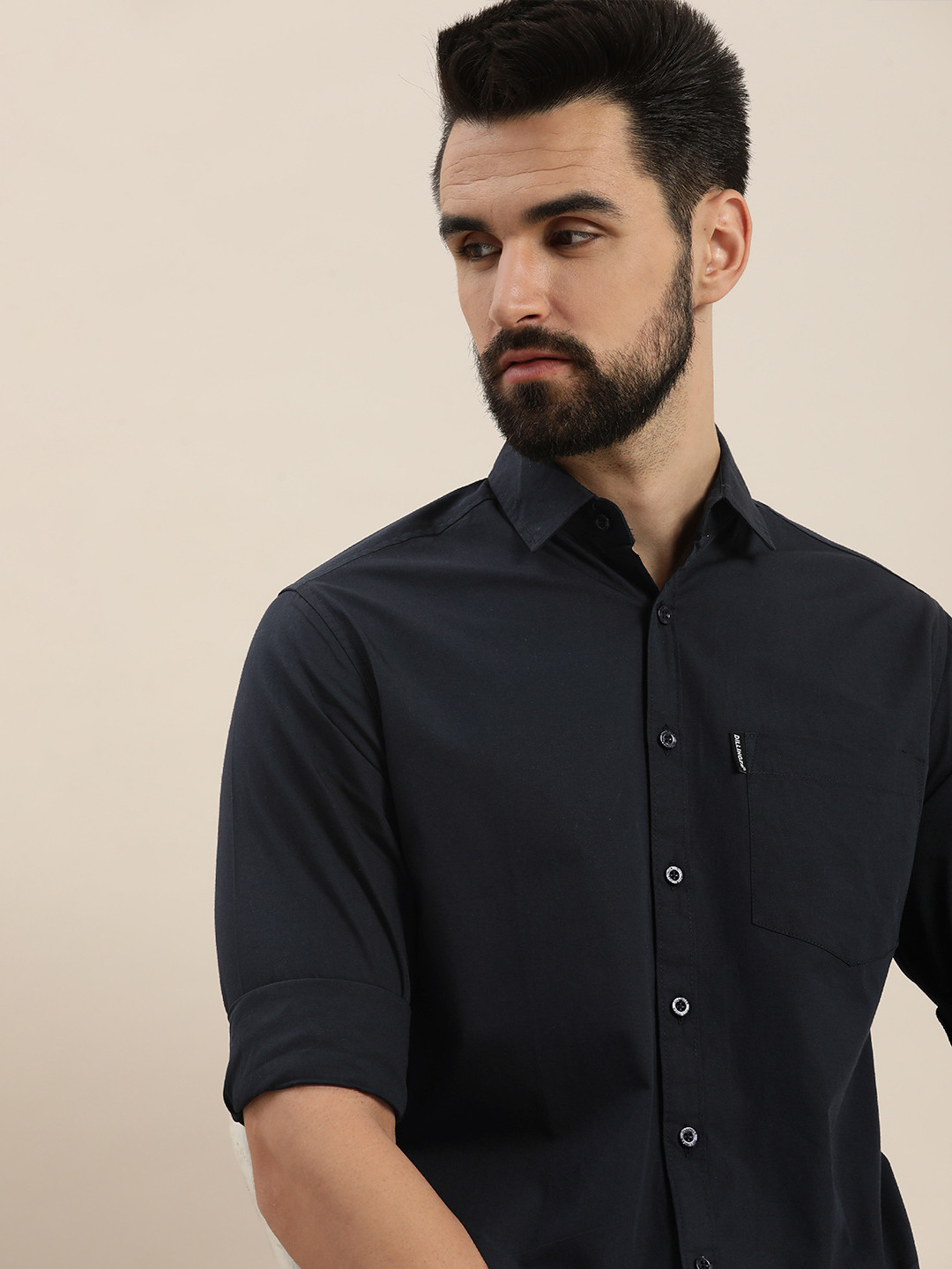 

DILLINGER Men Navy Blue Cotton Casual Shirt