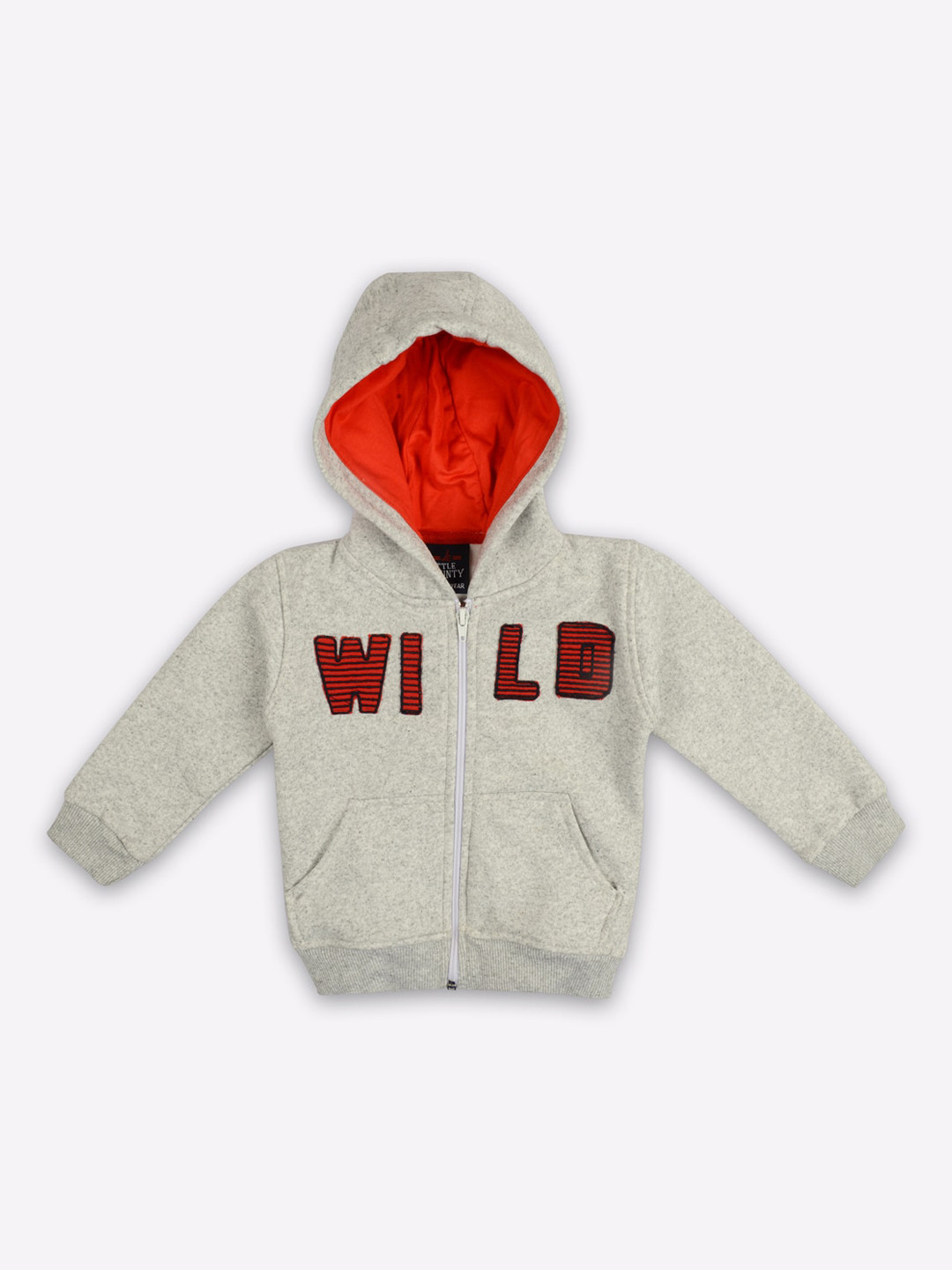 

Little County Boys White Embroidered Hooded Sweatshirt