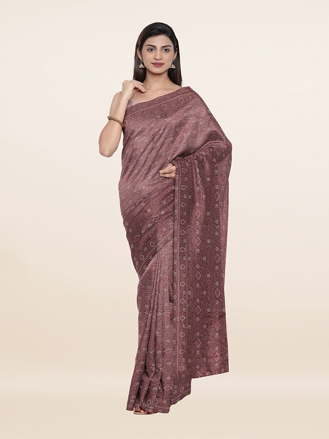 

Pothys Mauve & Beige Woven Design Saree