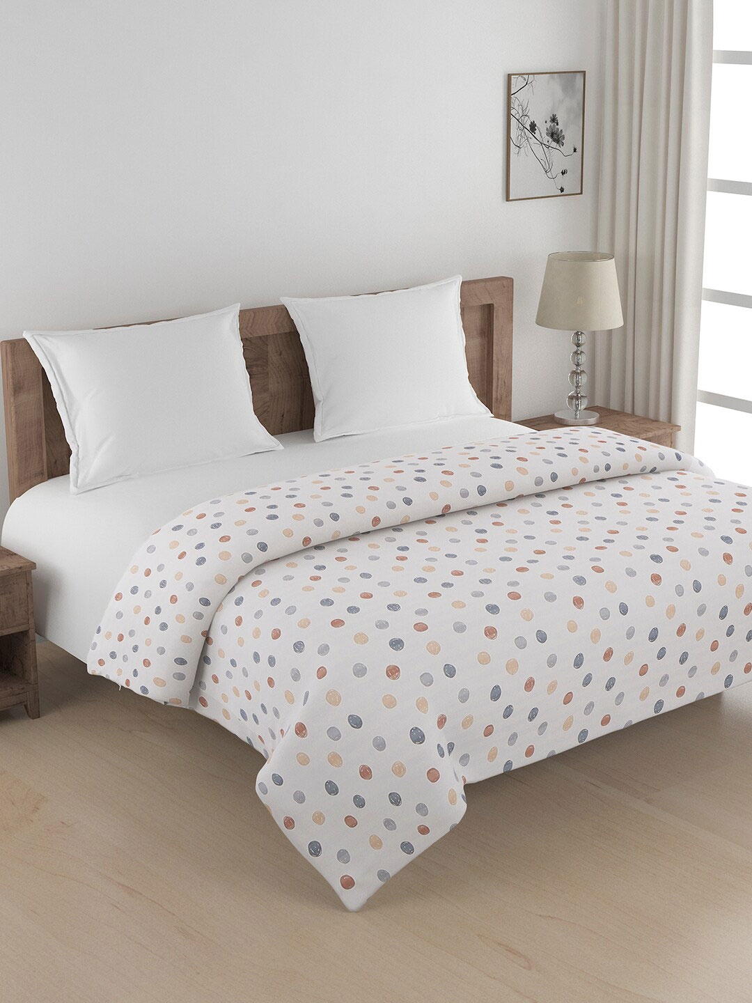 

SWAYAM Grey & White Geometric Design 240 TC Pure Cotton Double Size AC Comforter