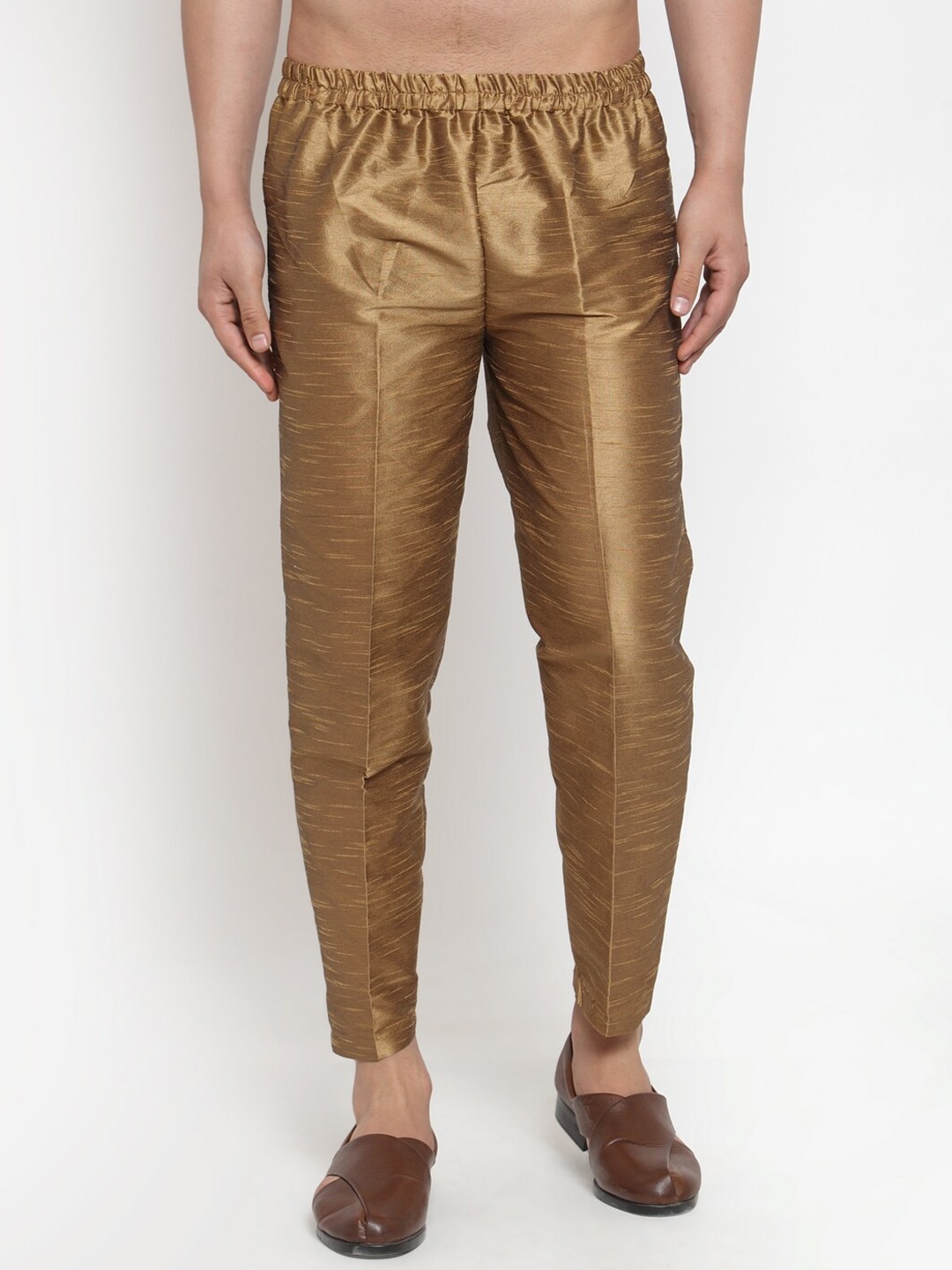 

Kaifoo Men Golden Silk Pyjamas, Gold