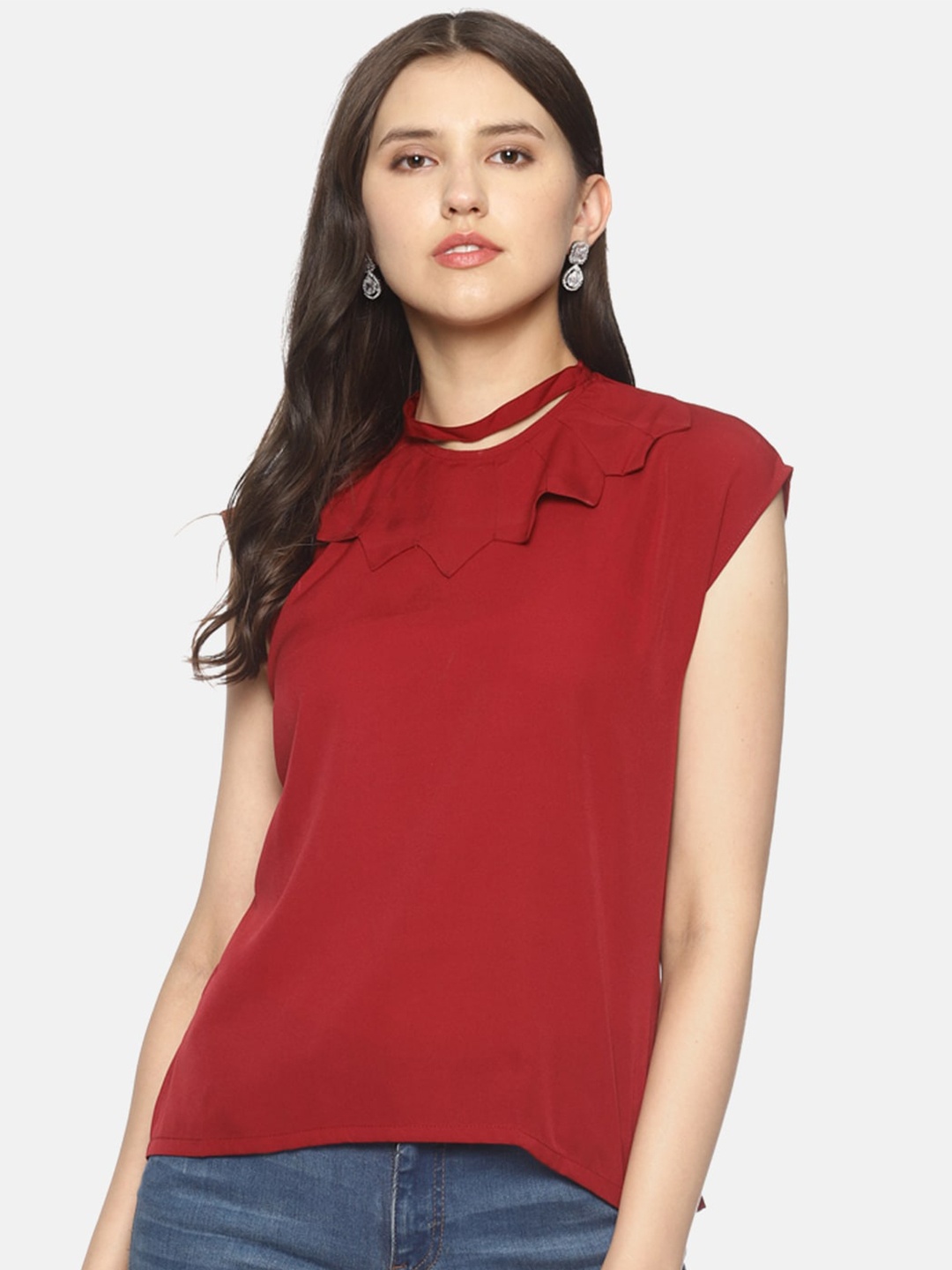 

COUPER & COLL Maroon Crepe Top