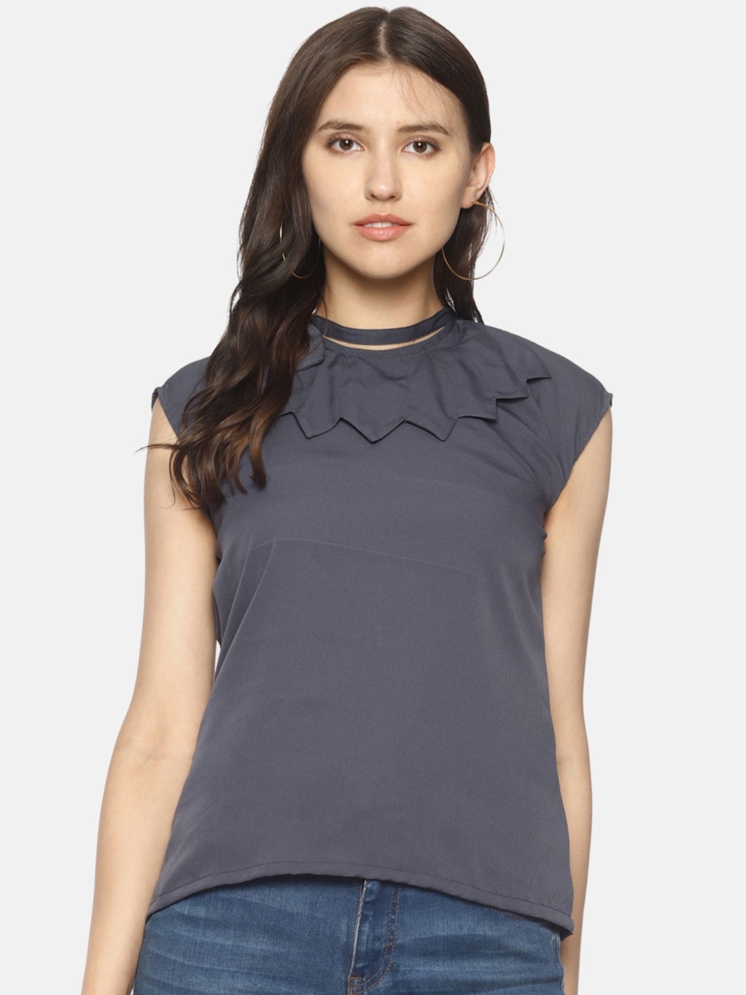 

COUPER & COLL Grey Crepe Top