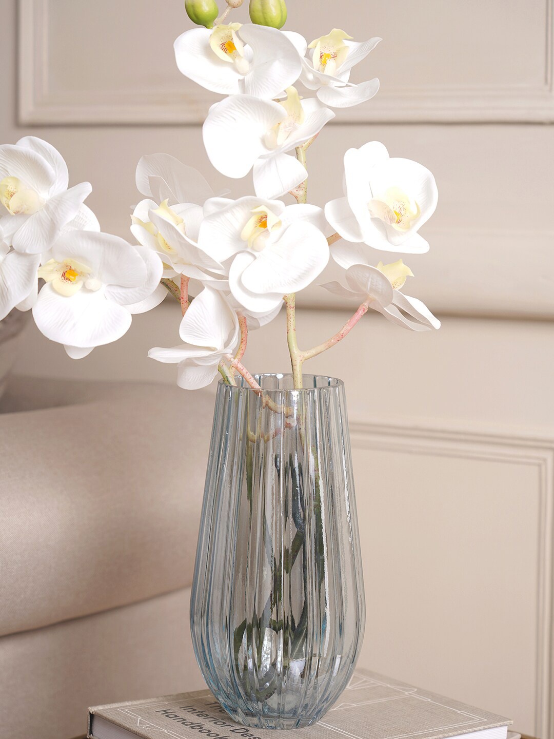 

Pure Home and Living Blue Solid Glass Lustre Vase