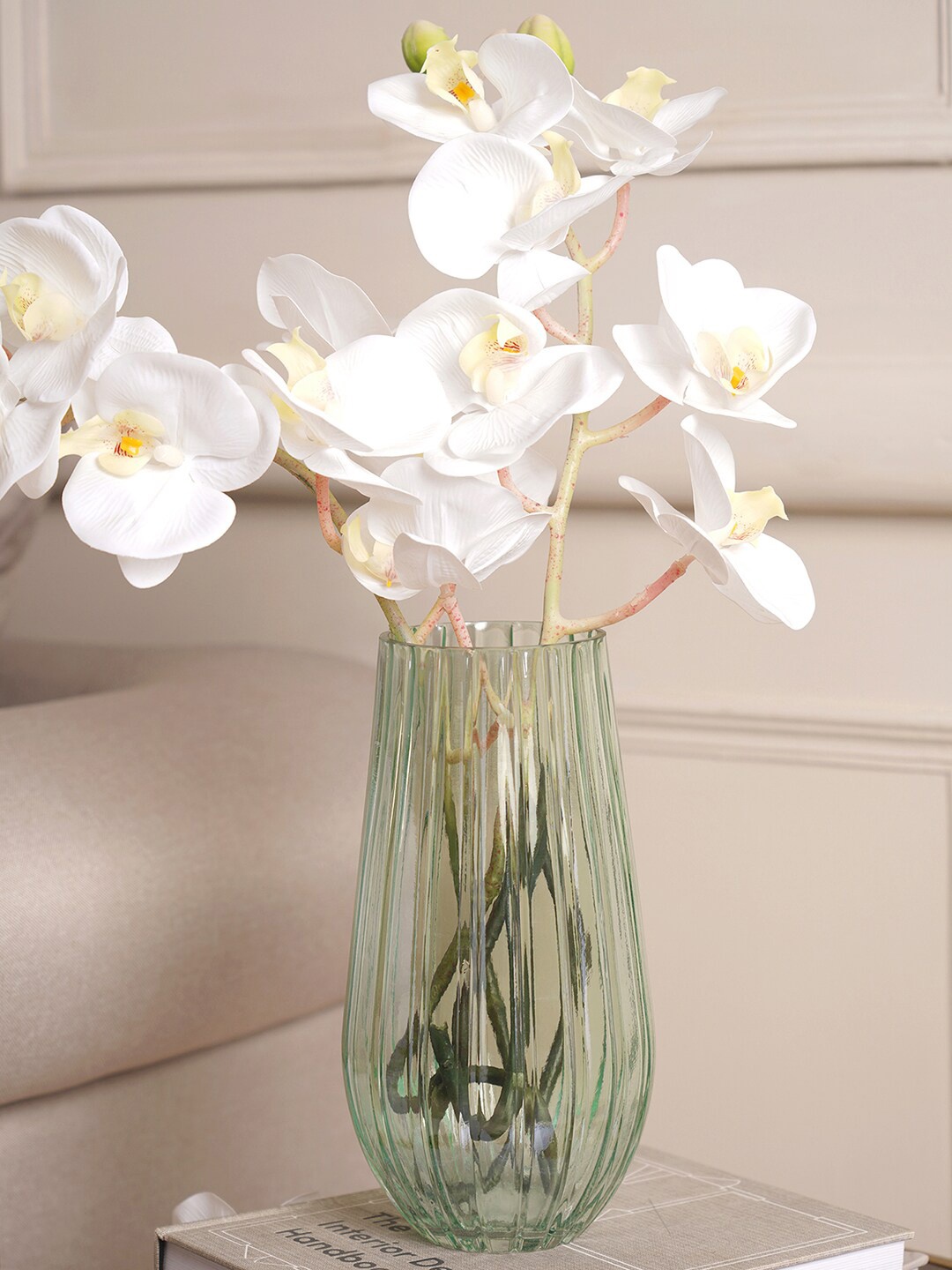 

Pure Home and Living Green Transparent Glass Lustre Vase