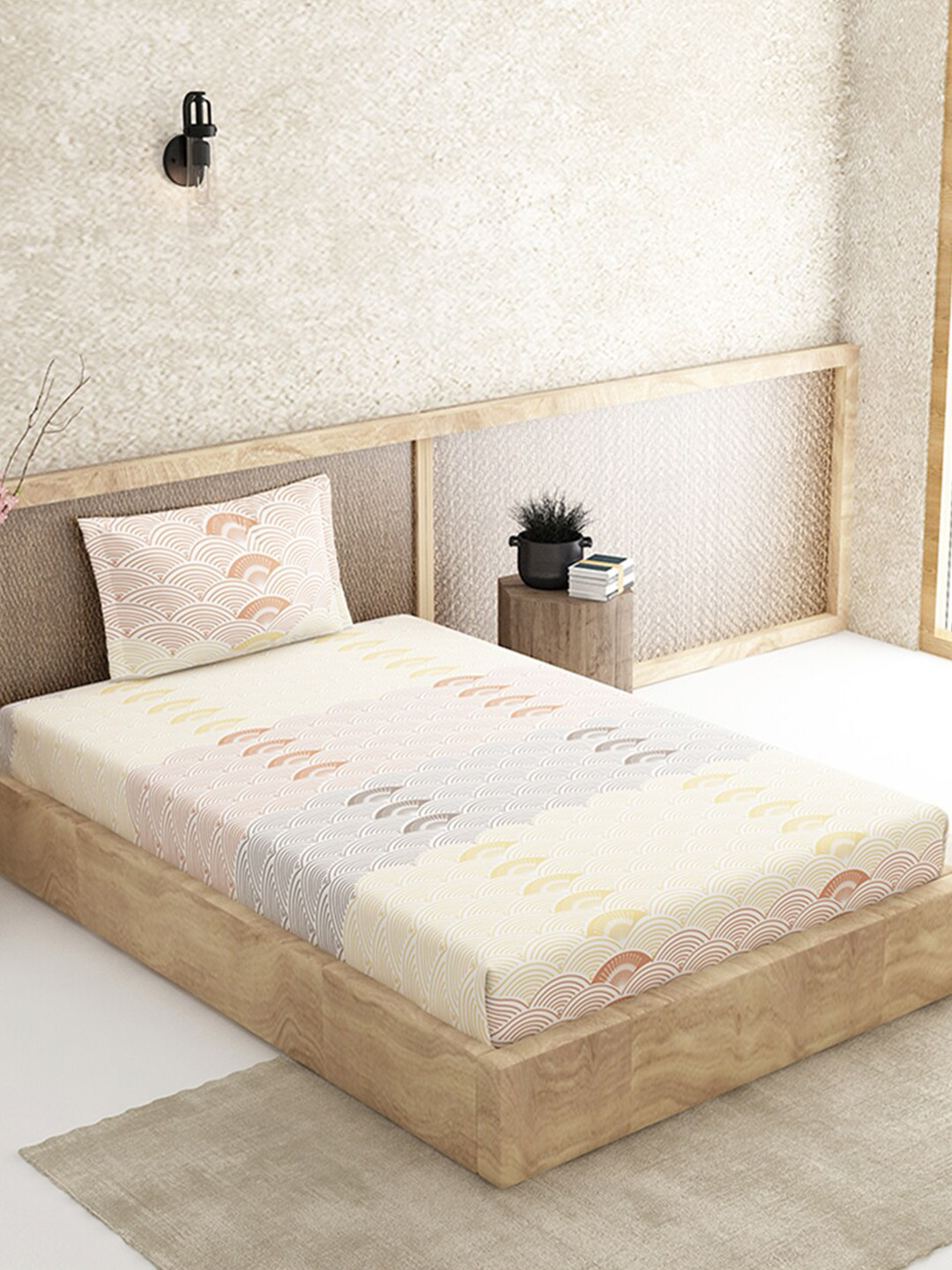 

Duroflex White & Brown 144 TC Pure Cotton Single Bedsheet with 1 Pillow Cover