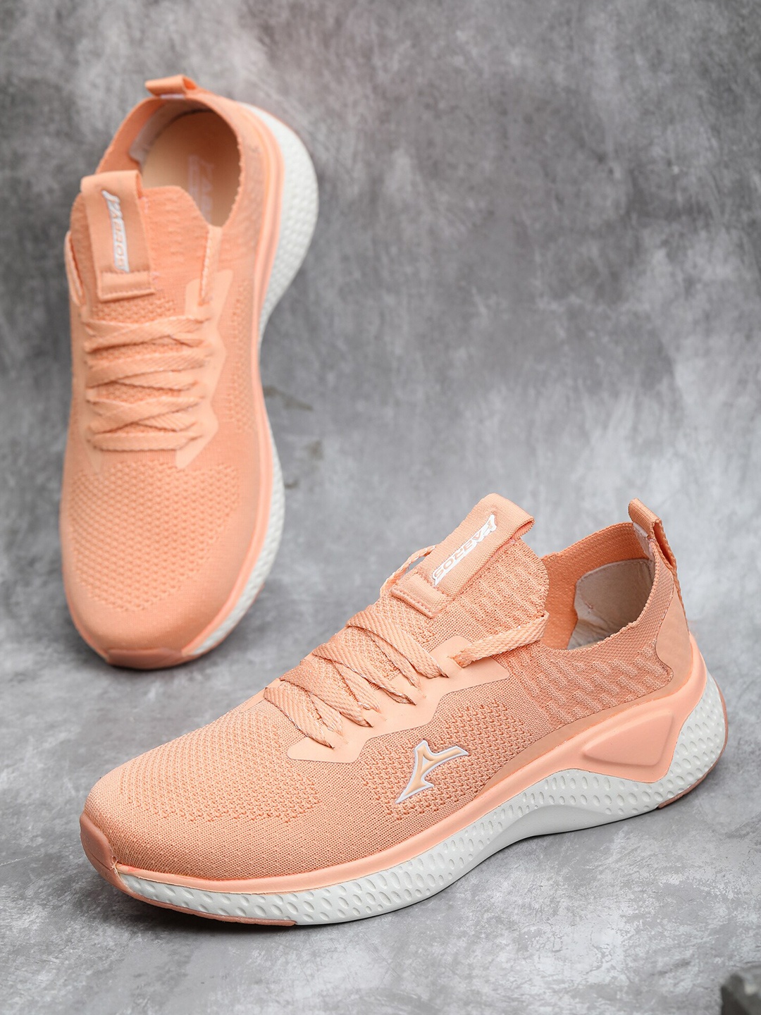 

ABROS Women Peach-Coloured Mesh Running Shoes