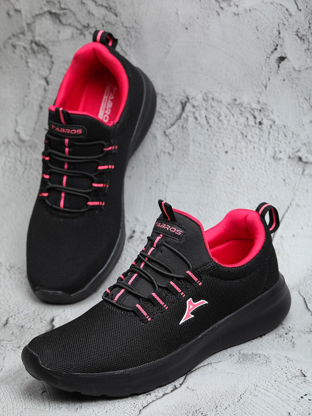 

ABROS Women Black Mesh Running Shoes