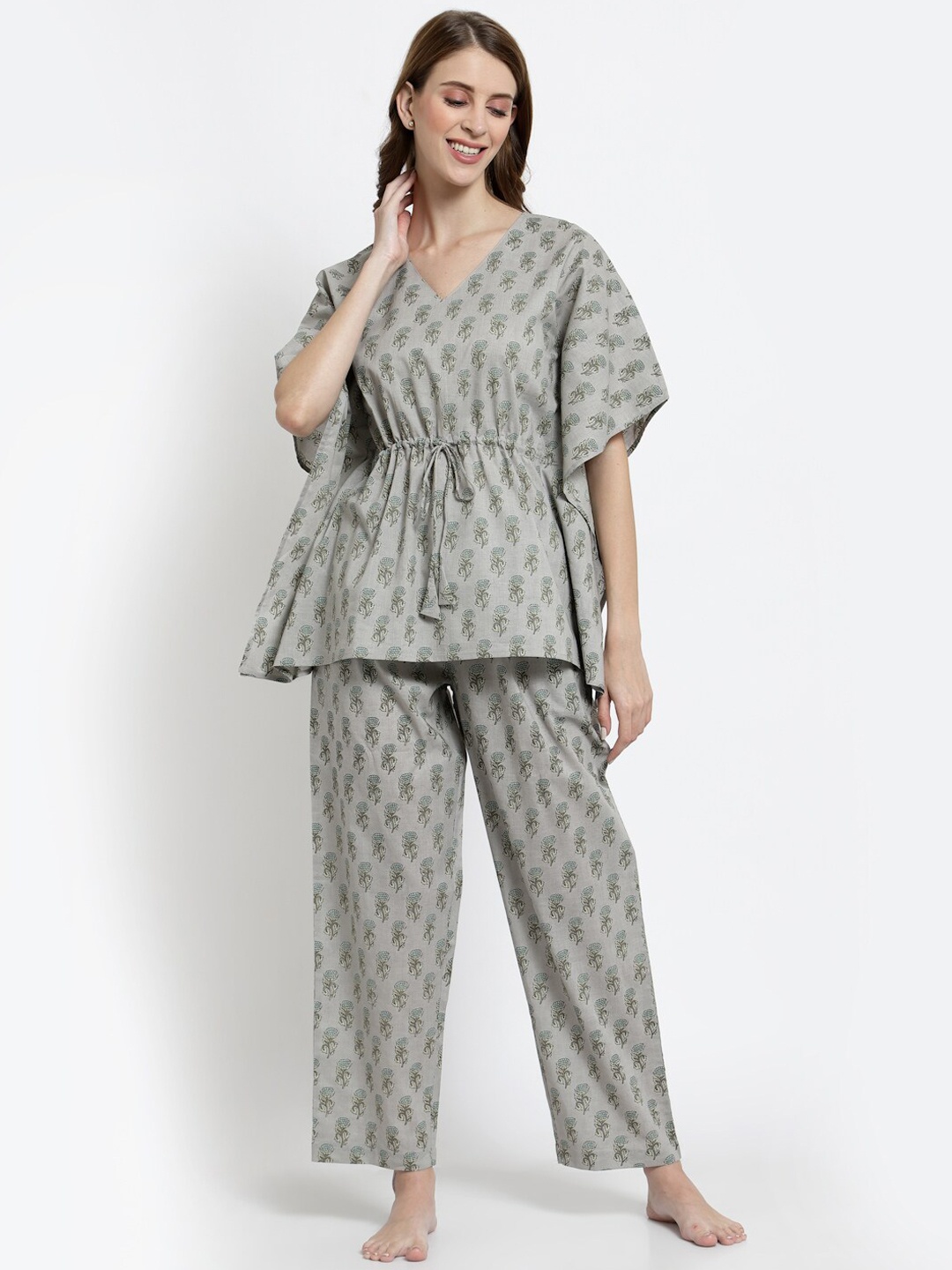 

Sweet Dreams Women Grey Printed Pure Cotton Night suit