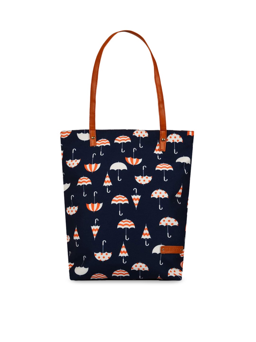 

KLEIO Blue Printed PU Oversized Shopper Tote Bag