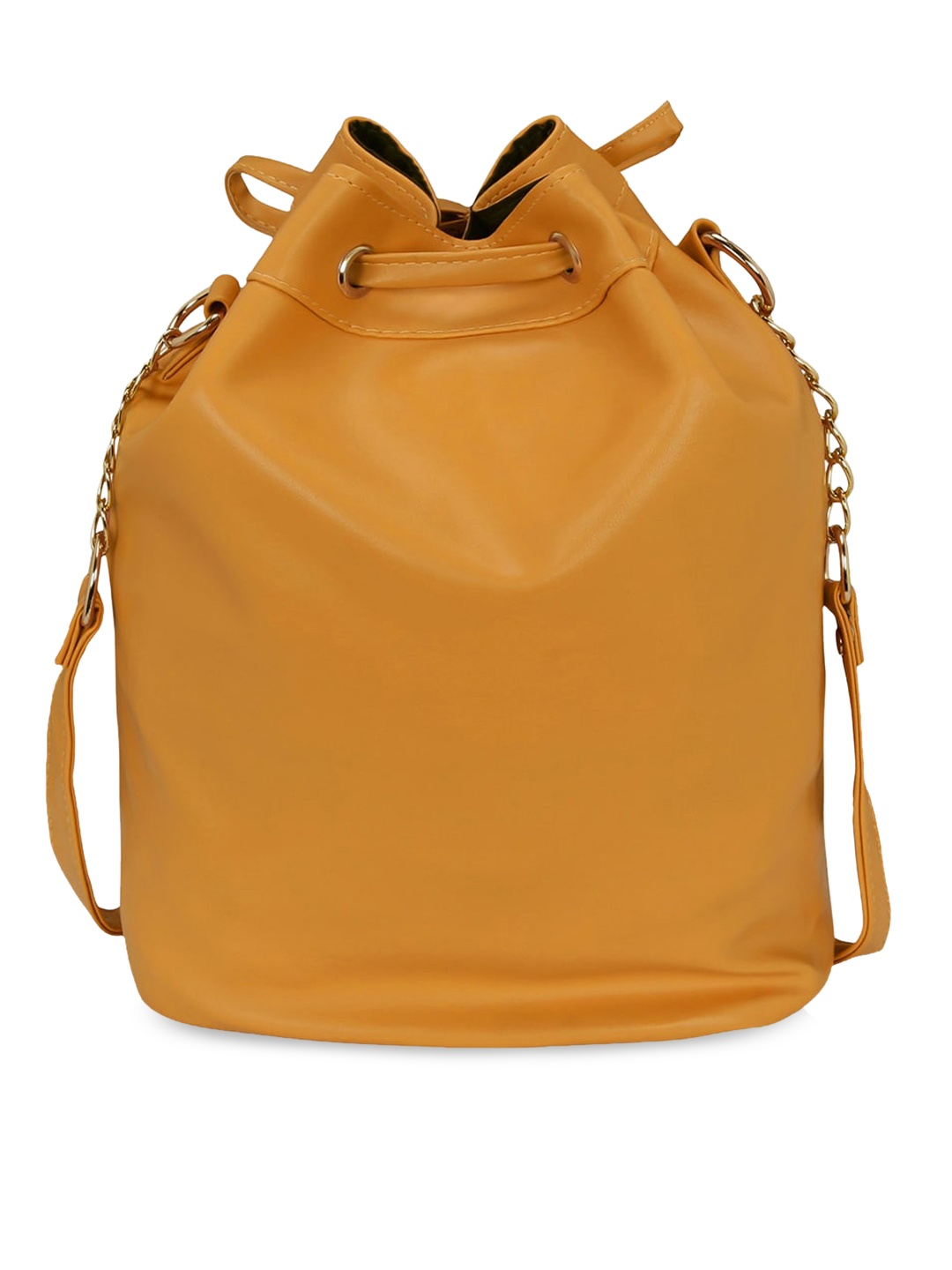 

KLEIO Women Mustard PU Bucket Sling Bag