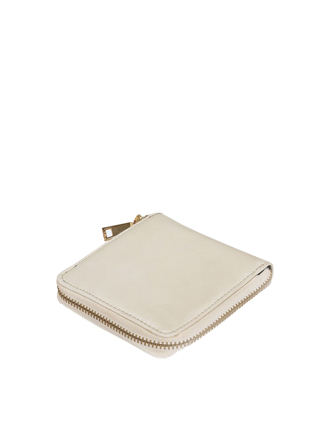 

KLEIO Vegan Solid Zip Around Wallet, Off white