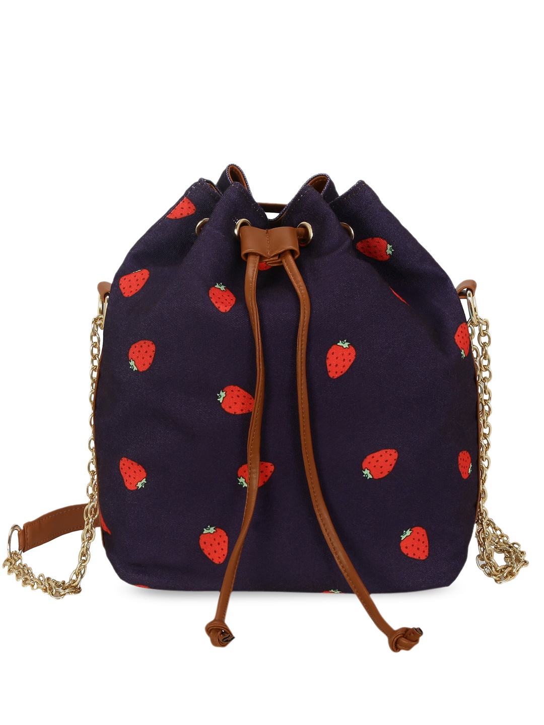 

KLEIO Purple Printed PU Bucket Shoulder Bag