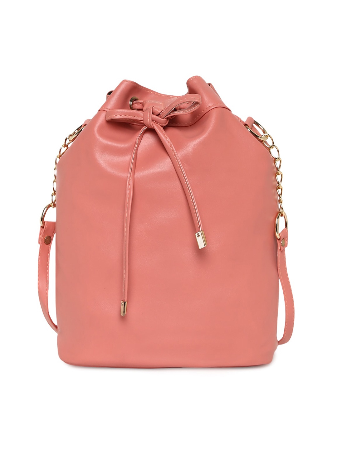 

KLEIO Peach-Coloured PU Bucket Sling Bag
