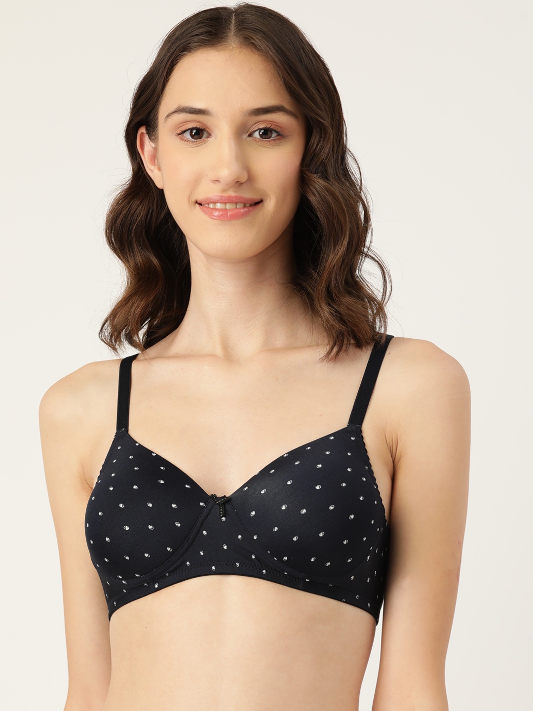 

Leading Lady Navy Blue & White Lightly Padded Bra BRA-4011