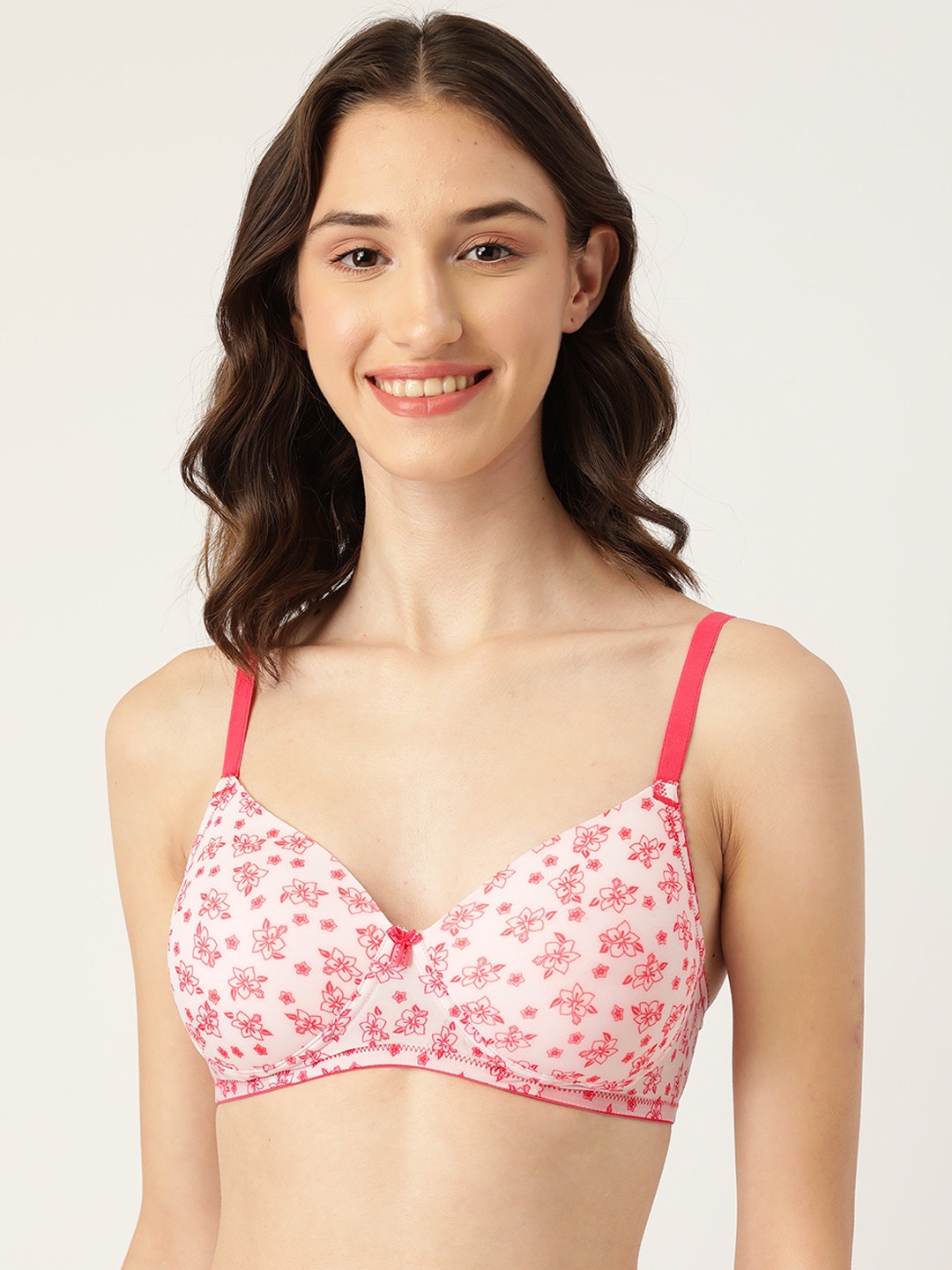 

Leading Lady White & Pink Floral Lightly Padded Bra