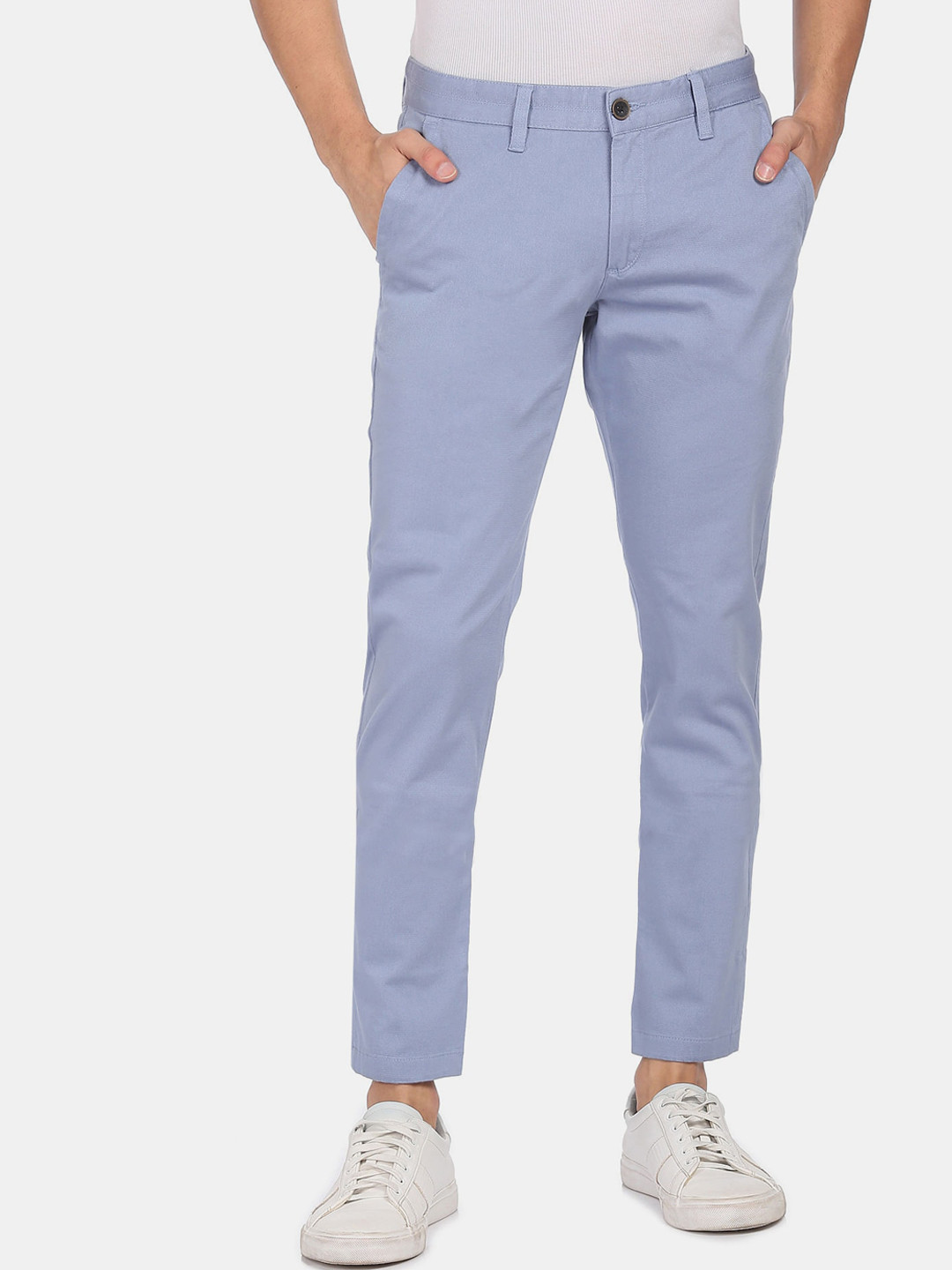 

AD By Arvind Men Blue Slim Fit Chinos Trousers
