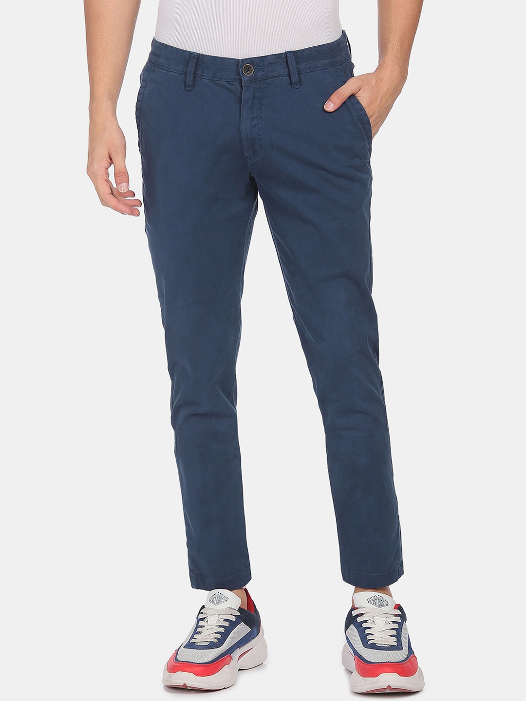 

AD By Arvind Men Blue Slim Fit Chinos Trousers