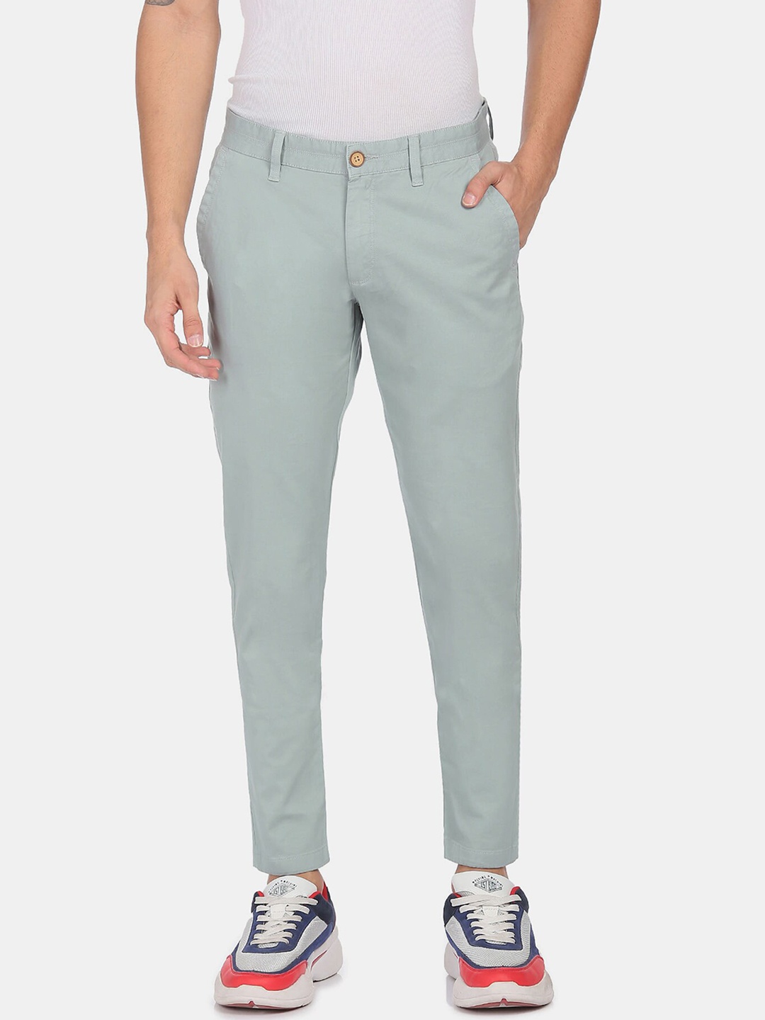 

AD By Arvind Men Blue Slim Fit Chinos Trousers