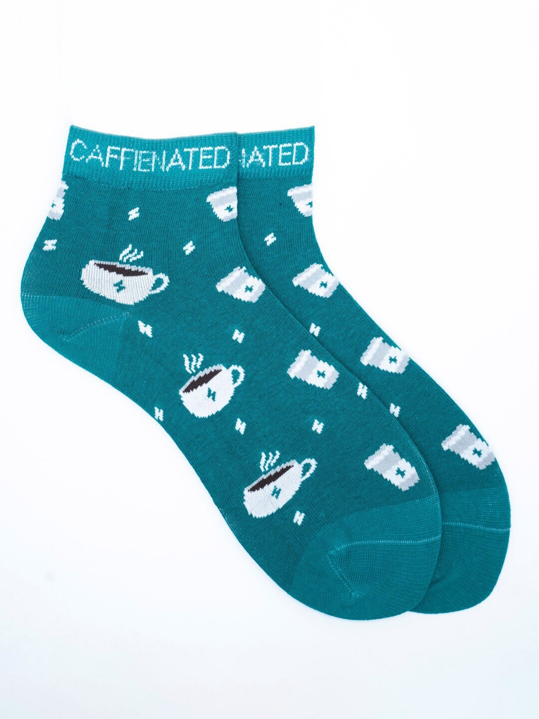 

Soxytoes Blue & White Pattened Ankle Length Cotton Socks
