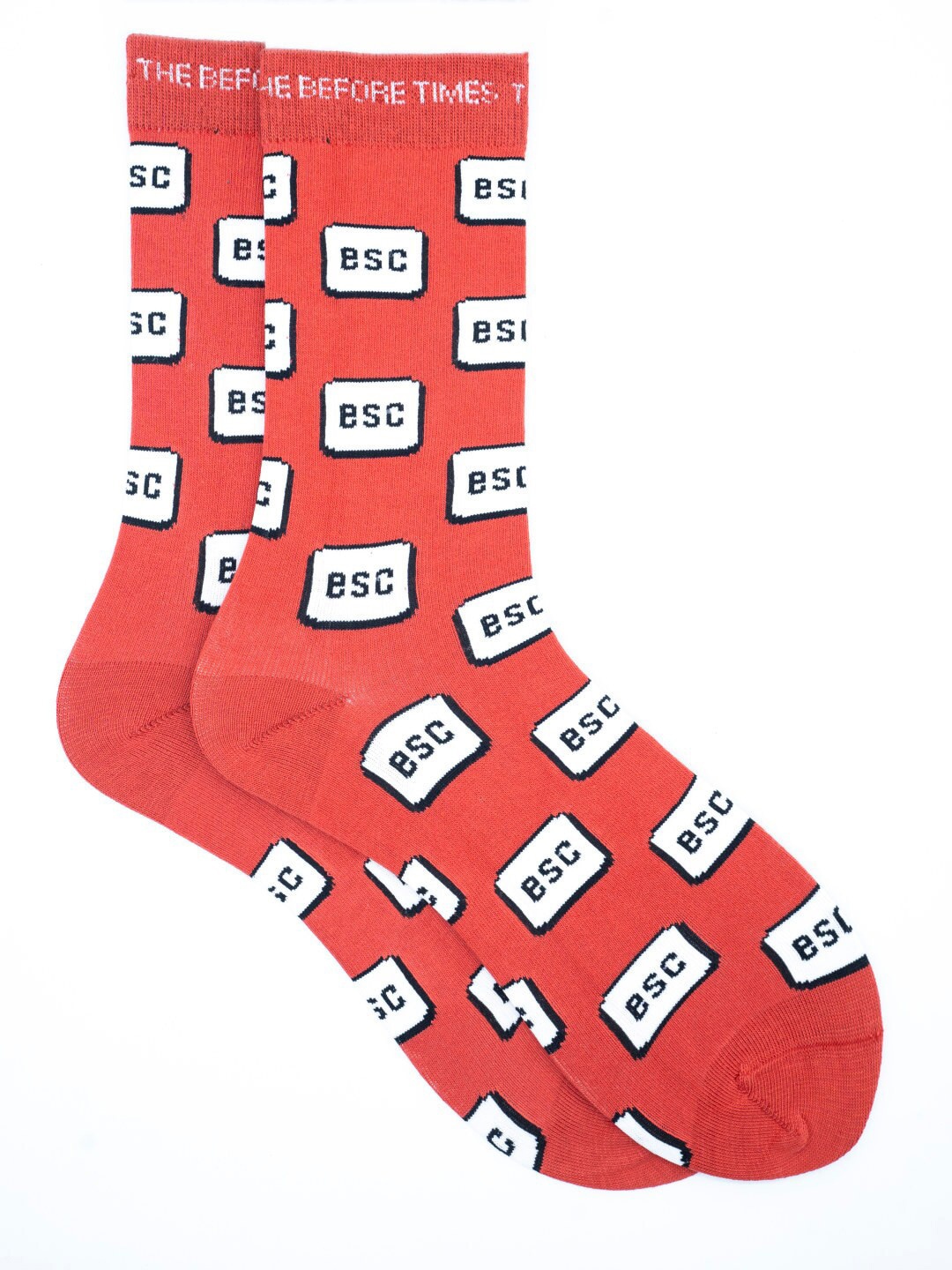 

Soxytoes Red & White Patterned Calf Length Cotton Socks