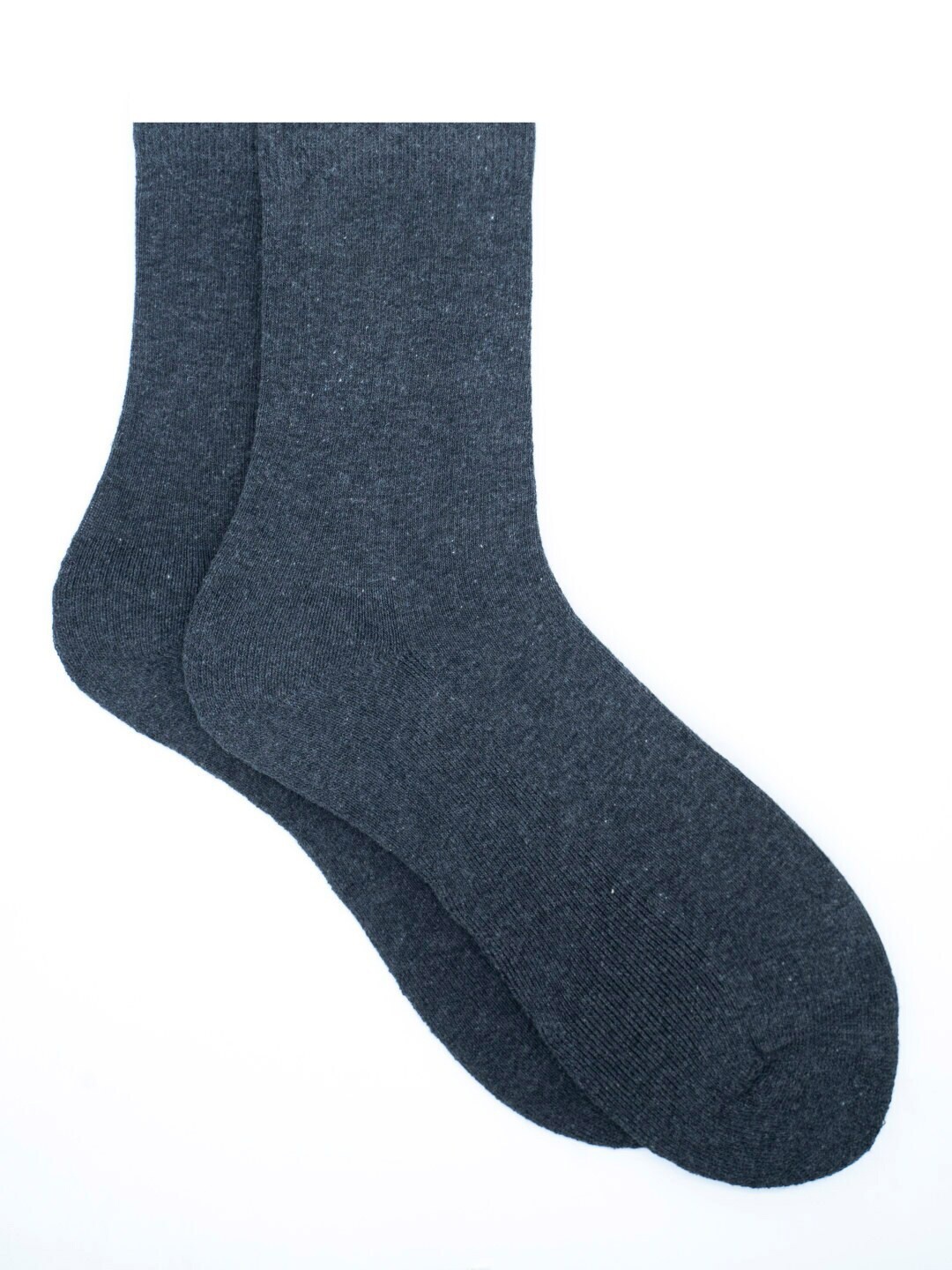 

Soxytoes Grey Solid Calf-Length Cotton Socks