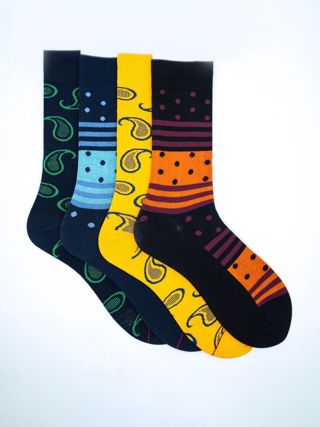 

Soxytoes Men Pack Of 4 Assorted Cotton Calf-Length Socks