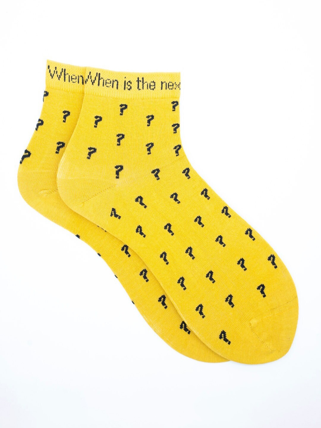 

Soxytoes Yellow & Black Patterned Ankle-Length Socks