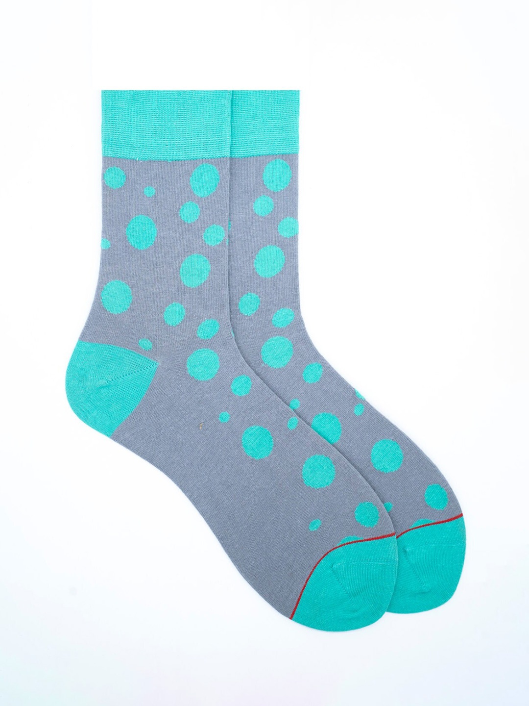 

Soxytoes Grey Patterned Calf-Length Cotton Socks