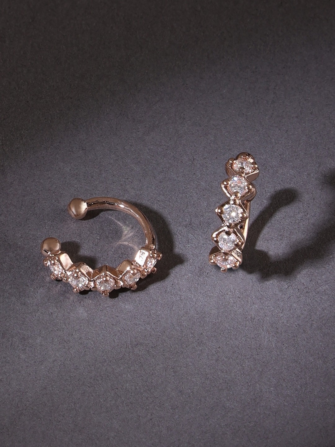 

AMI Rose-Gold Plated Contemporary Cuff Earrings