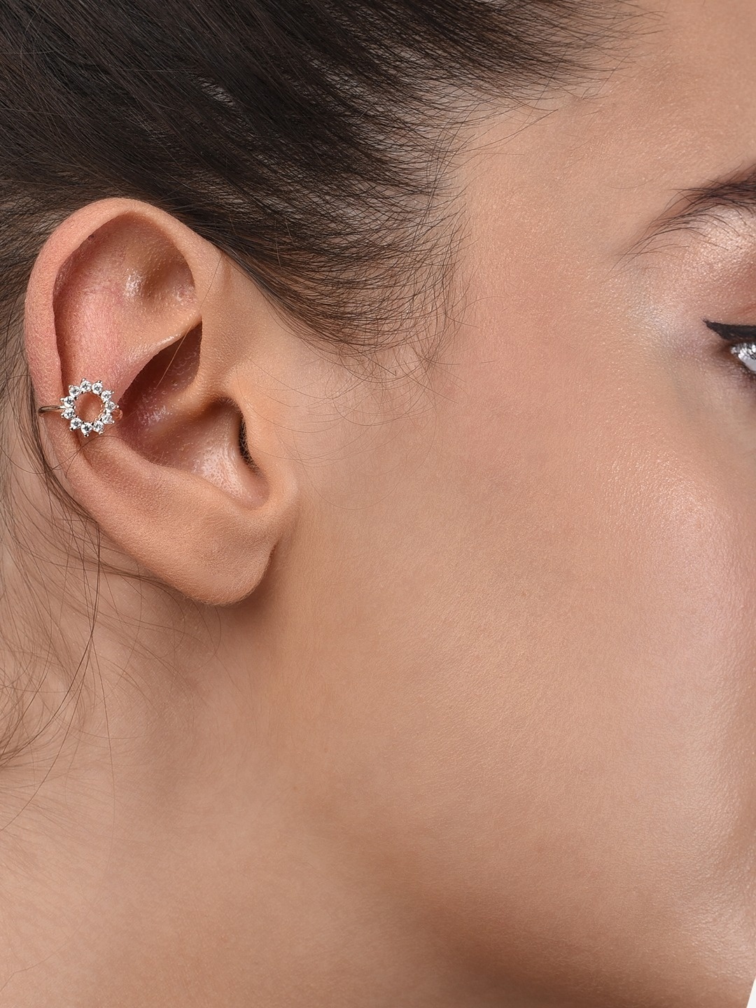

AMI Rose Gold-Plated Contemporary Ear Cuff Earrings