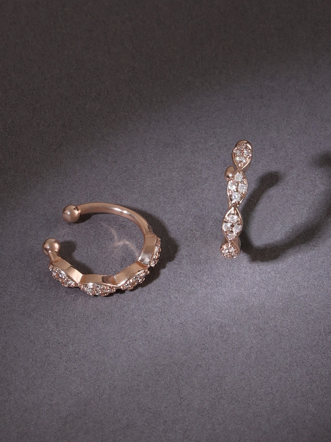 

AMI Rose-Gold Plated Contemporary Cuff Earrings