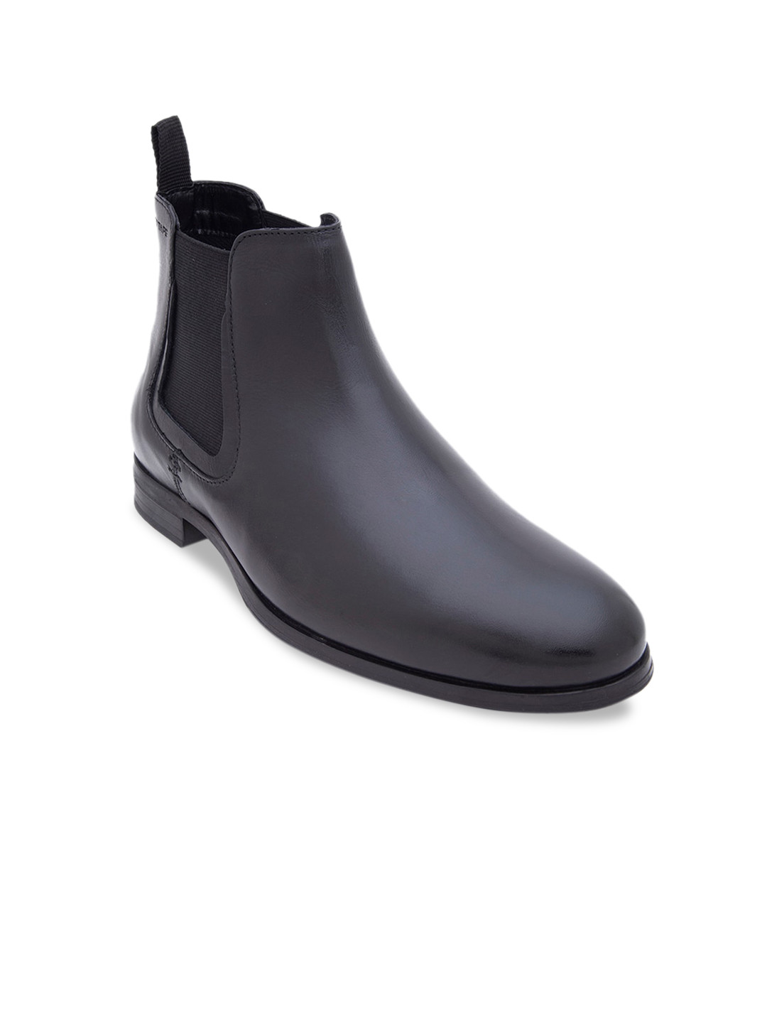 

Red Tape Men Black Solid Leather Chelsea Boots