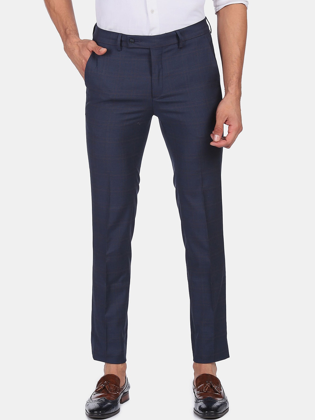 

Arrow Men Blue Slim Fit Formal Trousers
