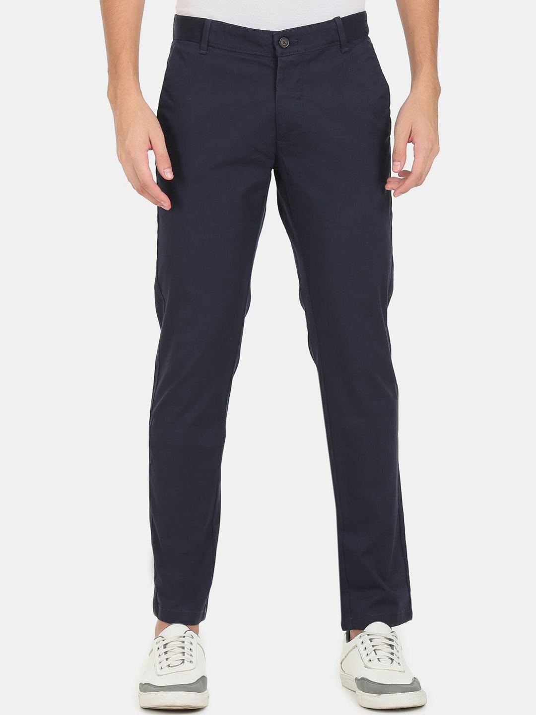 

Arrow Sport Men Navy Blue Solid Cotton Trousers