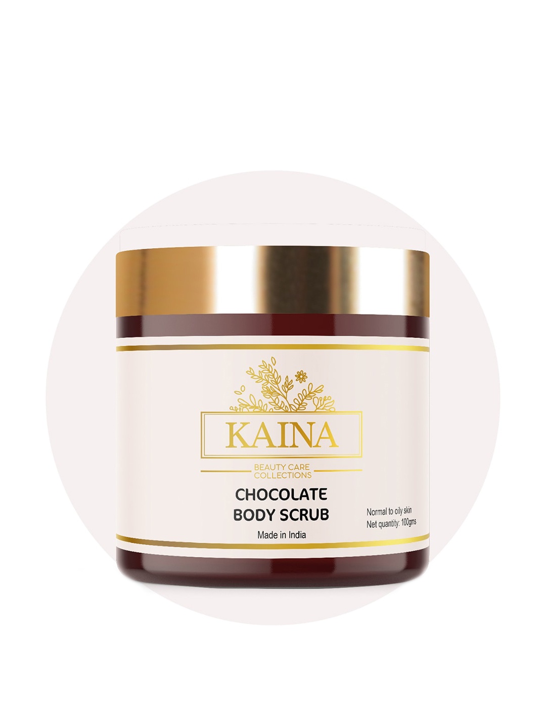 

Kaina skincare Chocolate Body Scrub with Organic Oils - 100g, Beige