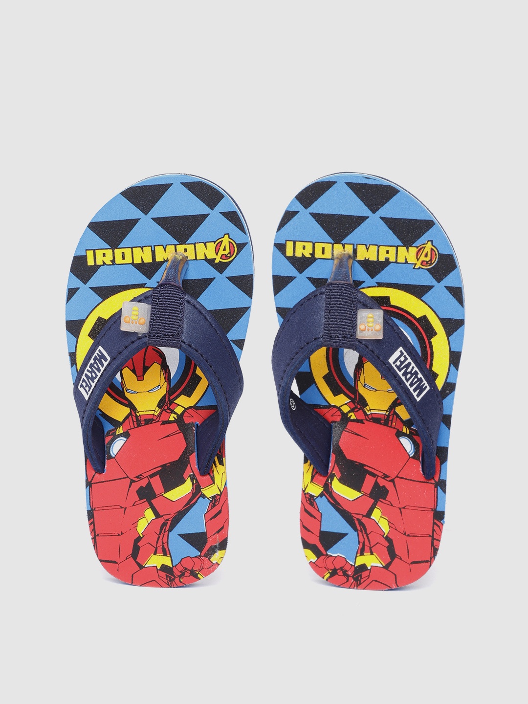 

toothless Boys Blue & Navy Blue Iron Man Marvel Avengers Printed Rubber Thong Flip-Flops