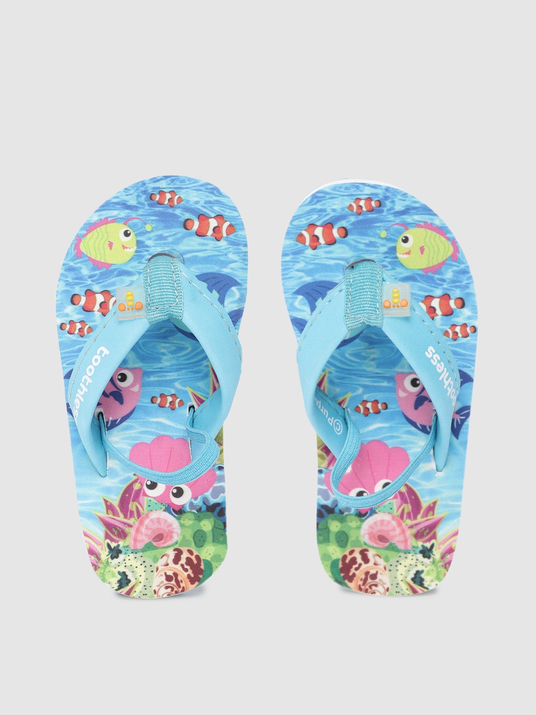 

toothless Kids Girls Blue Printed Thong Flip-Flops