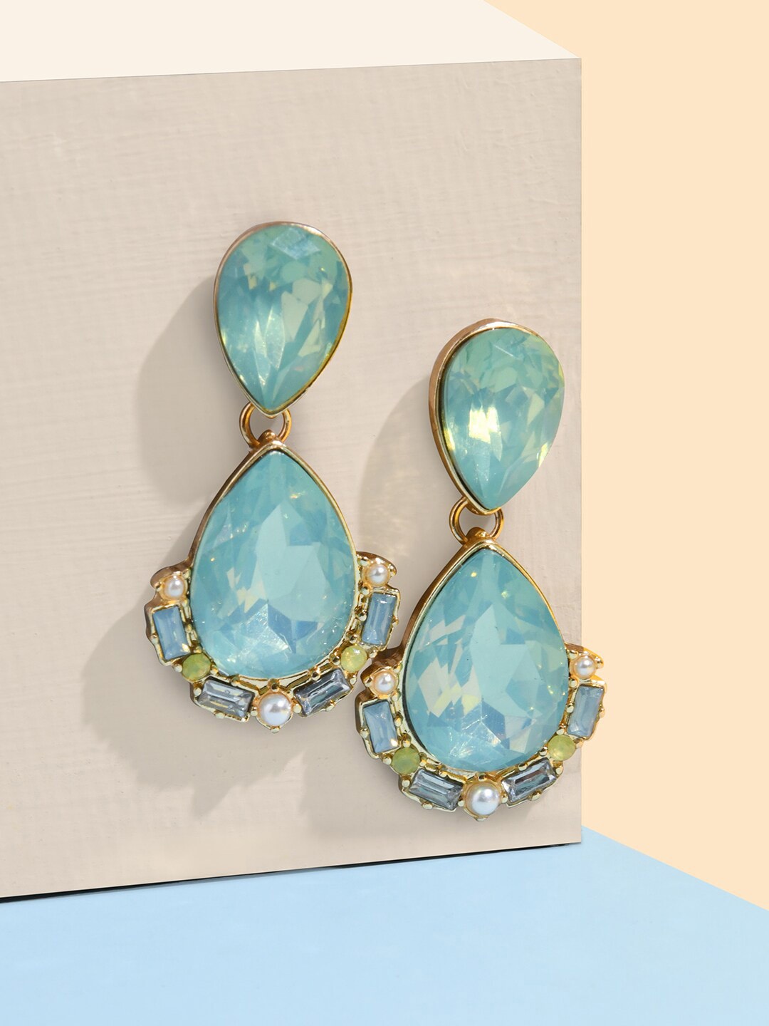 

Accessorize London Stone & Halo Teardrop Shaped Drop Earrings, Green