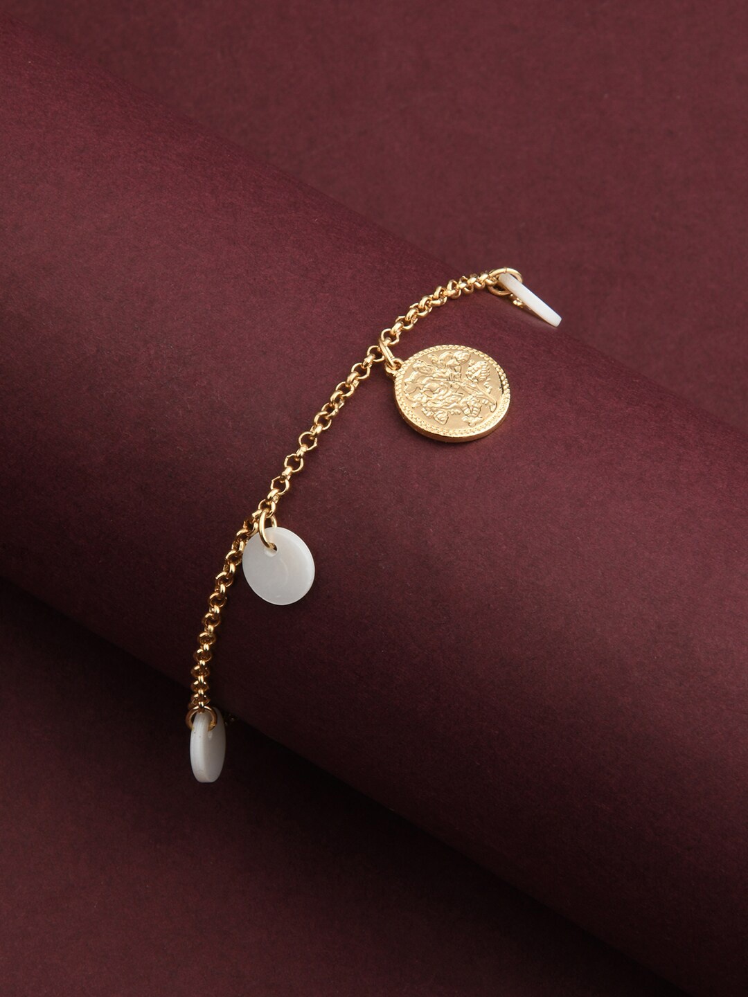 

Accessorize Women White & Gold Handcrafted Link Bracelet