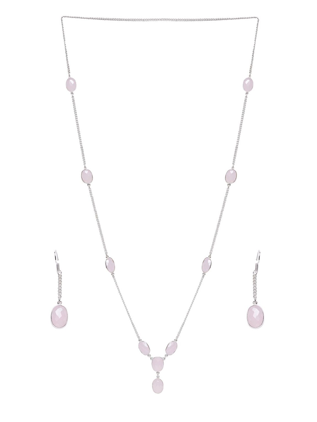 

Bamboo Tree Jewels Silver-Toned Silver-Plated Handcrafted Necklace