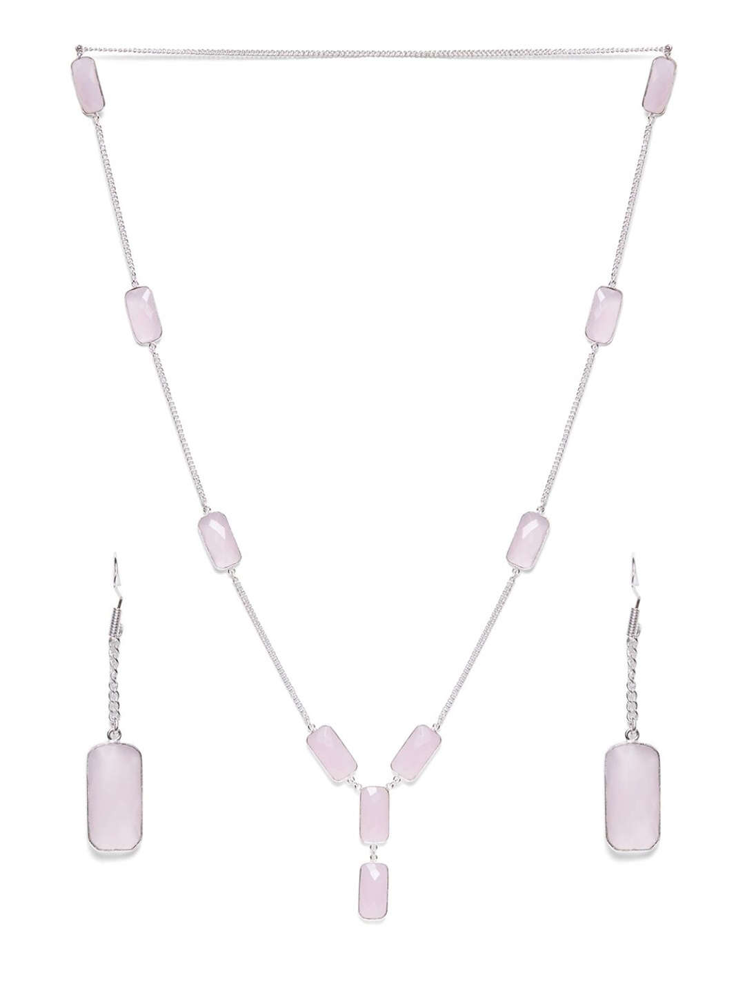 

Bamboo Tree Jewels Pink Silver-Plated Handcrafted Necklace