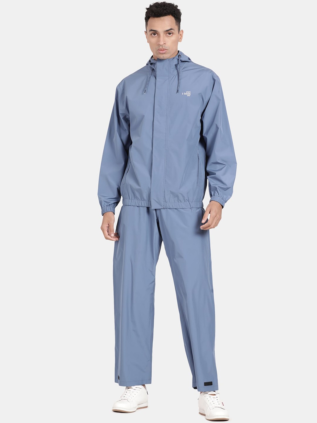 

t-base Men Blue Solid Waterproof Rain Suit