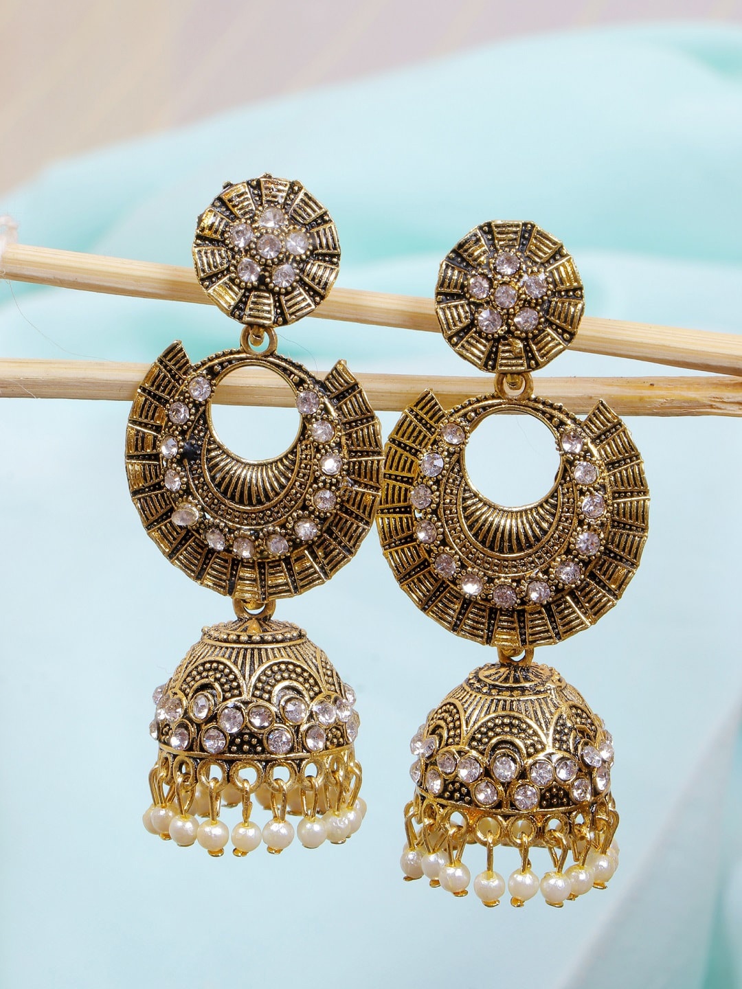 

Crunchy Fashion White Contemporary Jhumkas Earrings