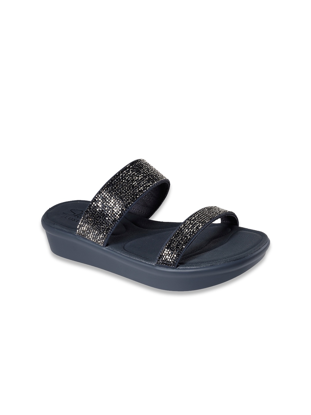 

Skechers Charcoal Grey Embellished Flatform Heels
